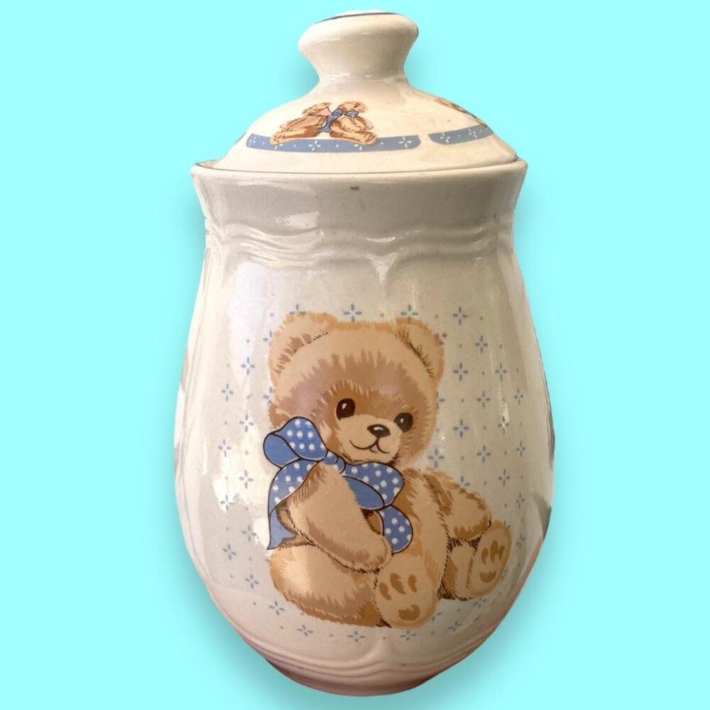 Vintage teddy bear jar